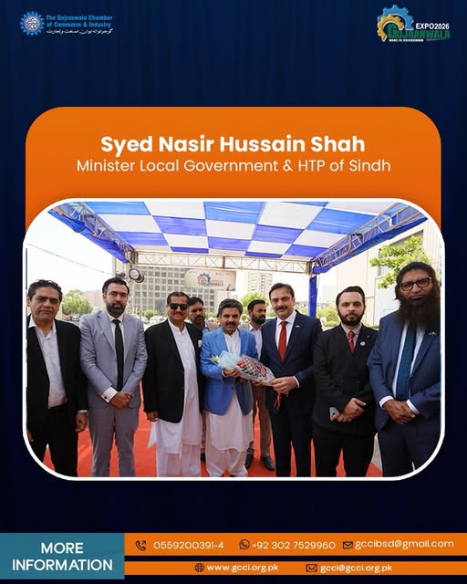 The Made in Gujranwala 2026 exhibition at the Karachi Expo Centre was officially inaugurated by Mr. Syed Nasir Hussain Shah, Federal Minister for Local Government. His presence marked a significant moment for the event, setting the tone for a powerful showcase of Pakistan’s industrial strength. 