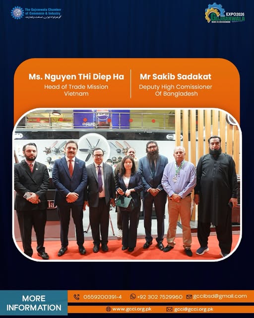 Made in Gujranwala 2026 was privileged to welcome Ms. Nguyen Thi Diep Ha, Head of Trade Mission, Vietnam, and Mr. Sakib Sadakat, Deputy High Commissioner of Bangladesh, at the Karachi Expo Centre. 