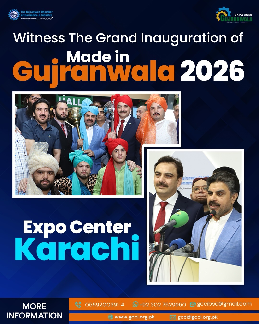 We are honoured that Made in Gujranwala 2026 was inaugurated by Mr. Syed Nasir Hussain Shah, Federal Minister for Local Government. 