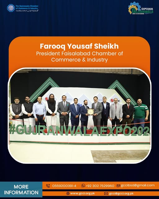It was a privilege to host Farooq Yousaf Sheikh, President Faisalabad Chamber of Commerce & Industry, at Made in Gujranwala 2026. His presence symbolized unity among key industrial cities and reinforced the spirit of collaboration across chambers. 