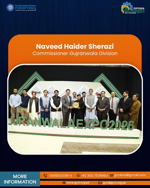 It was an honour to host Naveed Haider Sherazi, Commissioner Gujranwala Division, at Made in Gujranwala 2026. His presence reflected strong administrative support for the region’s industrial progress. 