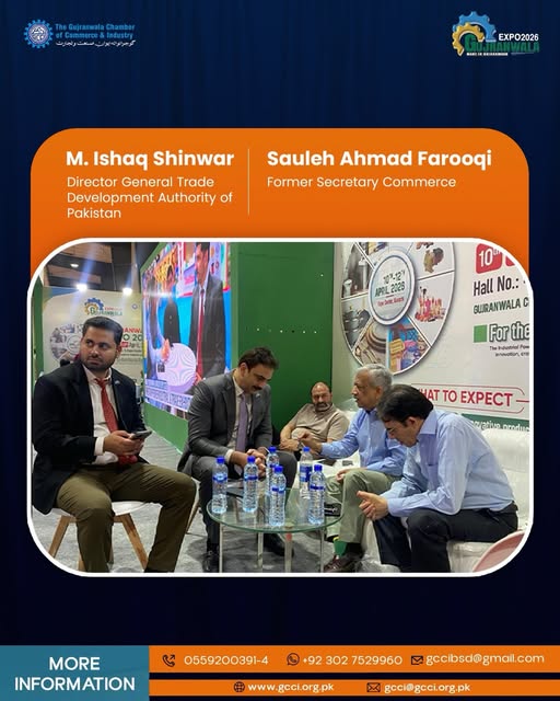 The participation of Sualeh Ahmad Farooqi and DG TDAP Muhammad Ishaq Shinwar added strong value to Made in Gujranwala 2026, reinforcing Pakistan’s commitment to export-led industrial progress.